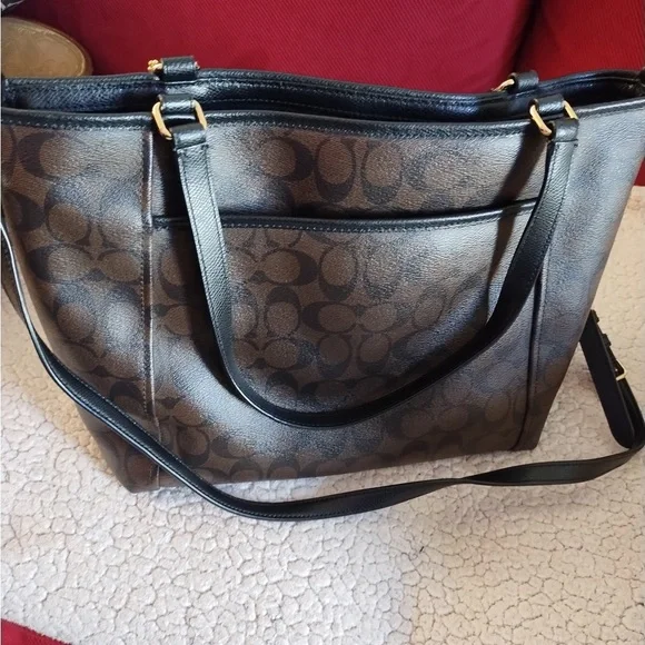 Coach Black and Brown Signature Tote - Picture 2 of 5